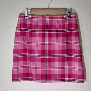 Boston Proper Plaid Wool/Rayon Mini Skirt Size 4